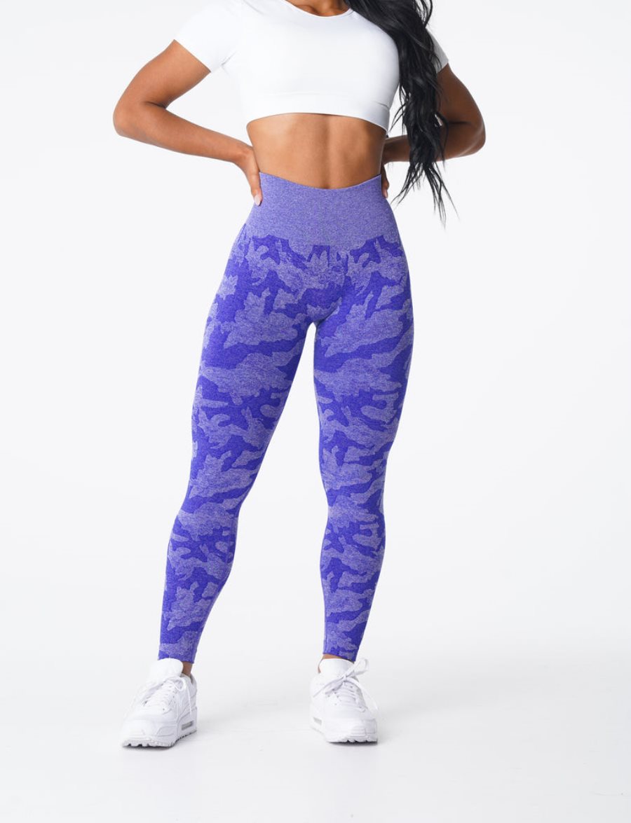 NVGTN Camo Seamless Leggings Damen Blau Österreich | zSwvM5I2