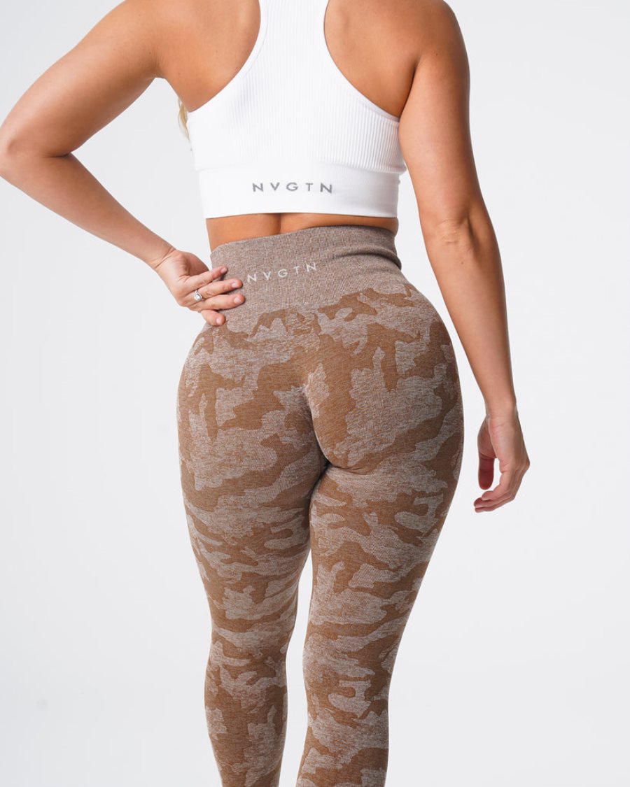 NVGTN Camo Seamless Leggings Damen Braun Österreich | T1vNZtif