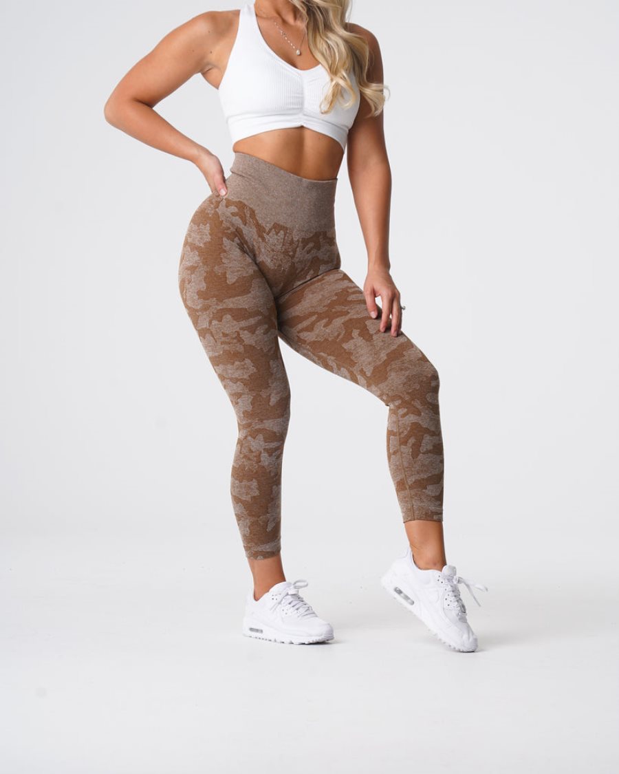 NVGTN Camo Seamless Leggings Damen Braun Österreich | T1vNZtif