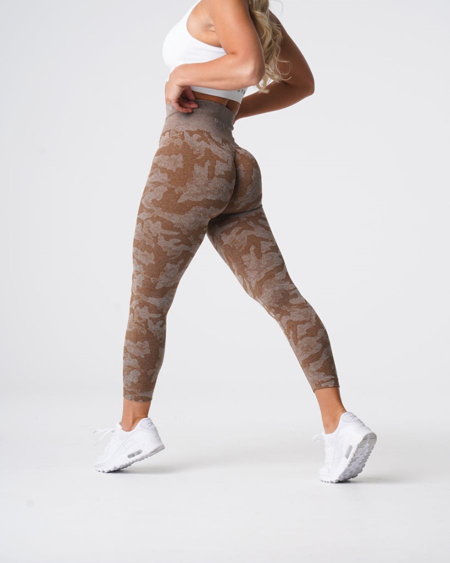 NVGTN Camo Seamless Leggings Damen Braun Österreich | T1vNZtif