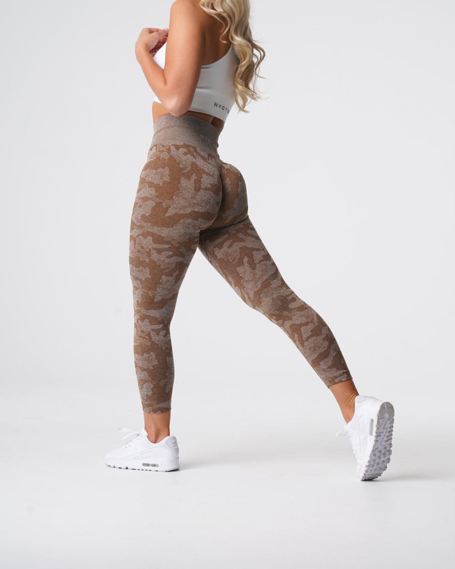 NVGTN Camo Seamless Leggings Damen Braun Österreich | T1vNZtif