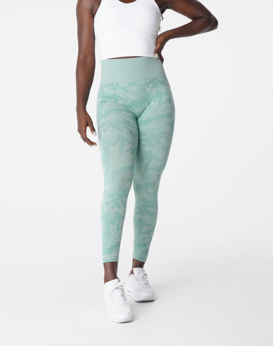 NVGTN Camo Seamless Leggings Damen Grün Österreich | C4OEy7G2