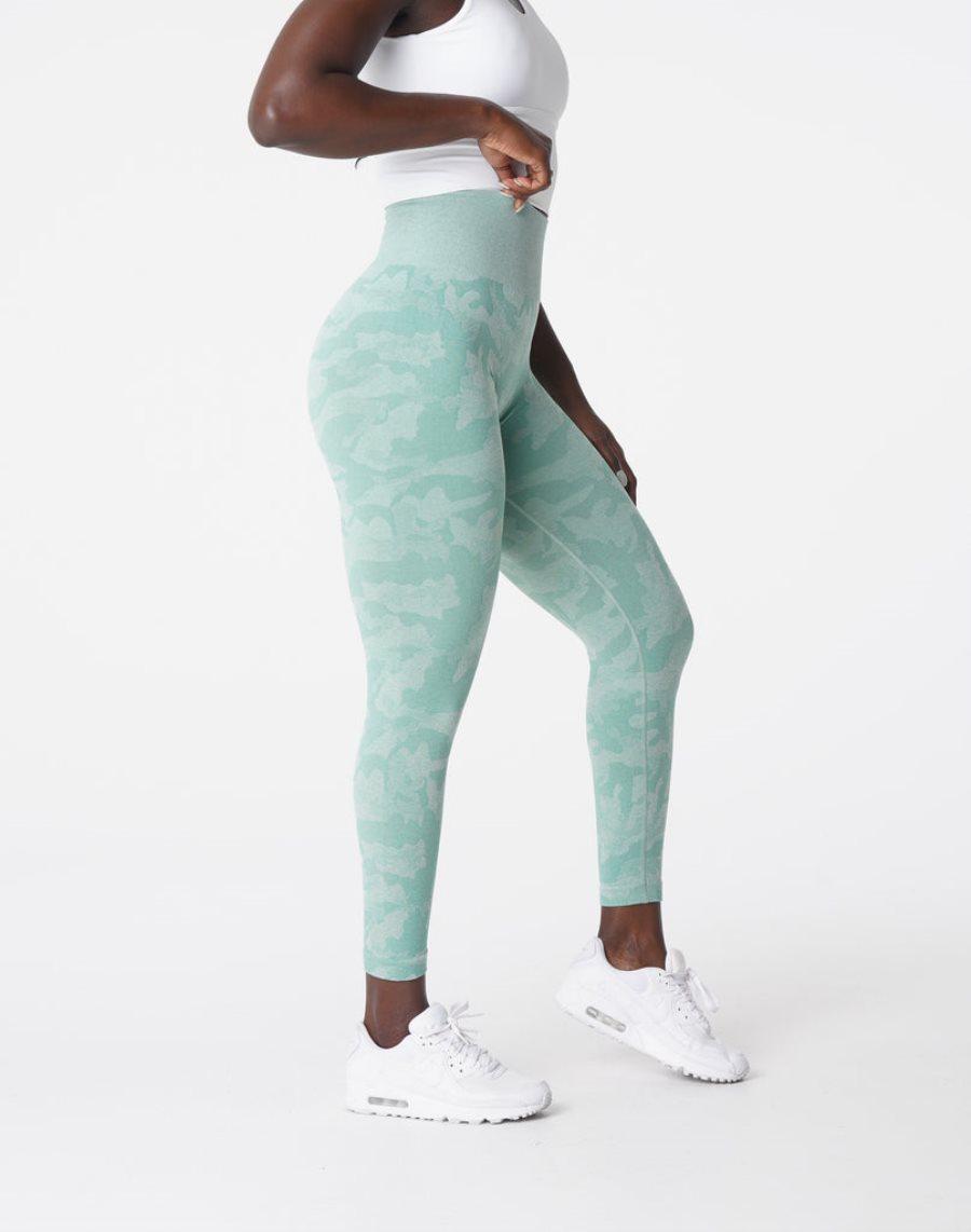 NVGTN Camo Seamless Leggings Damen Grün Österreich | C4OEy7G2