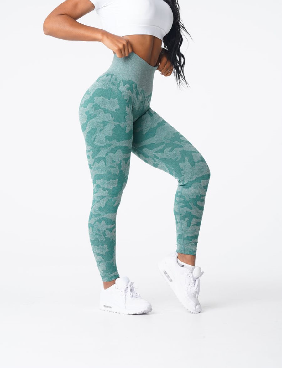 NVGTN Camo Seamless Leggings Damen Grün Österreich | Vzy8R0g8