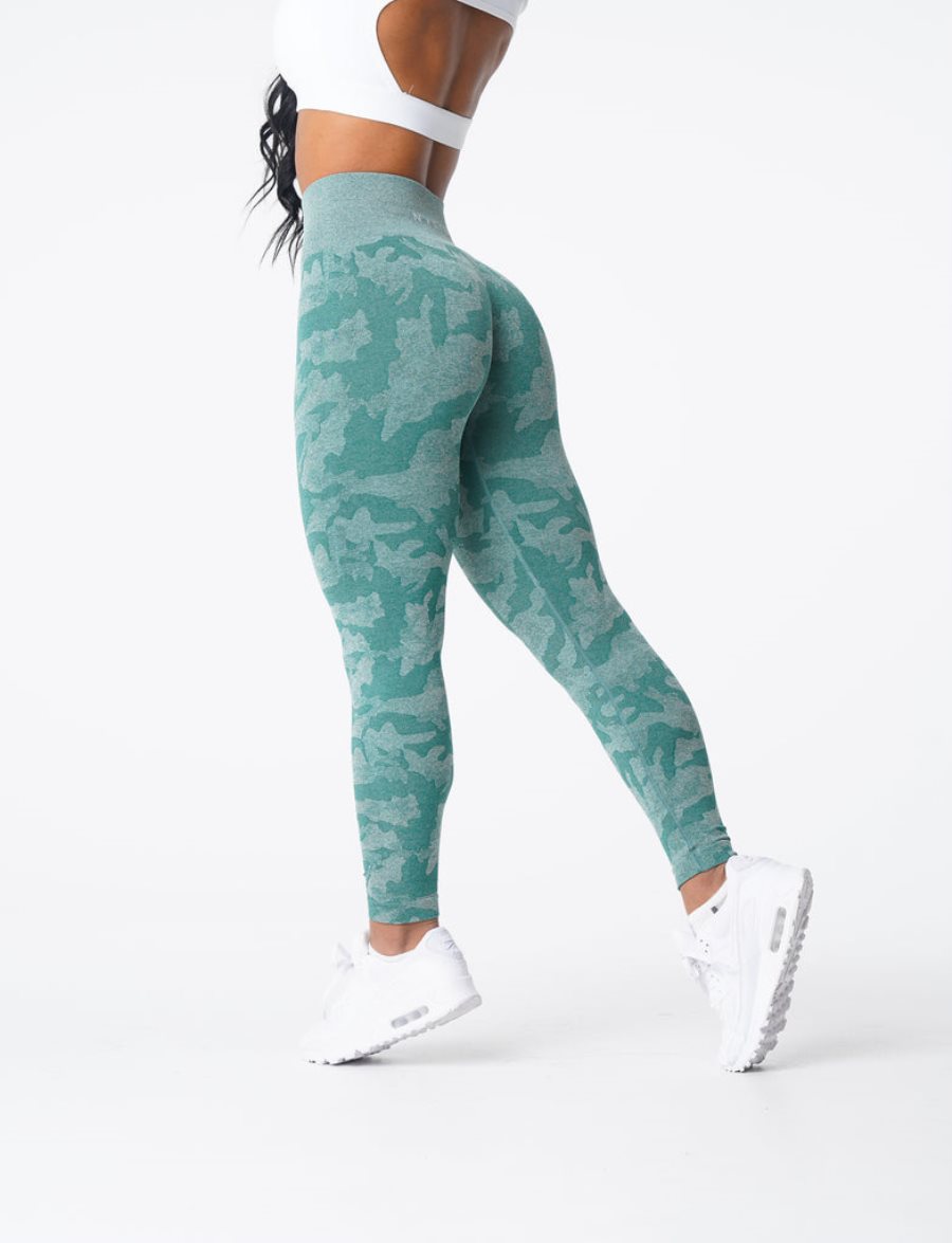 NVGTN Camo Seamless Leggings Damen Grün Österreich | Vzy8R0g8