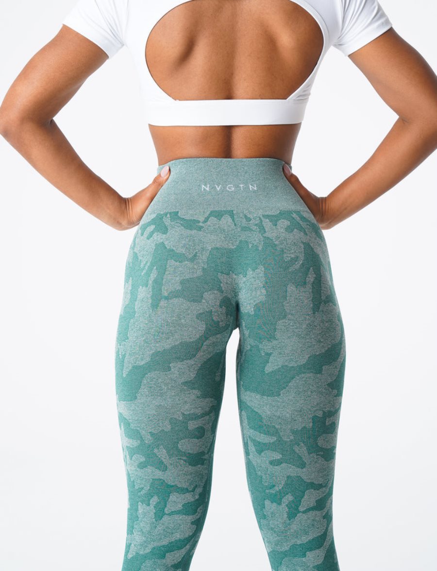 NVGTN Camo Seamless Leggings Damen Grün Österreich | Vzy8R0g8