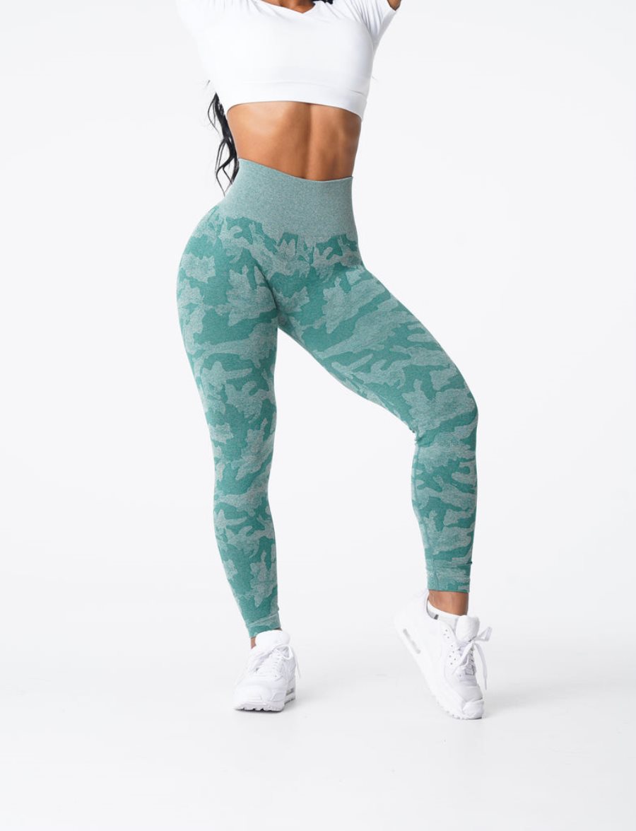 NVGTN Camo Seamless Leggings Damen Grün Österreich | Vzy8R0g8