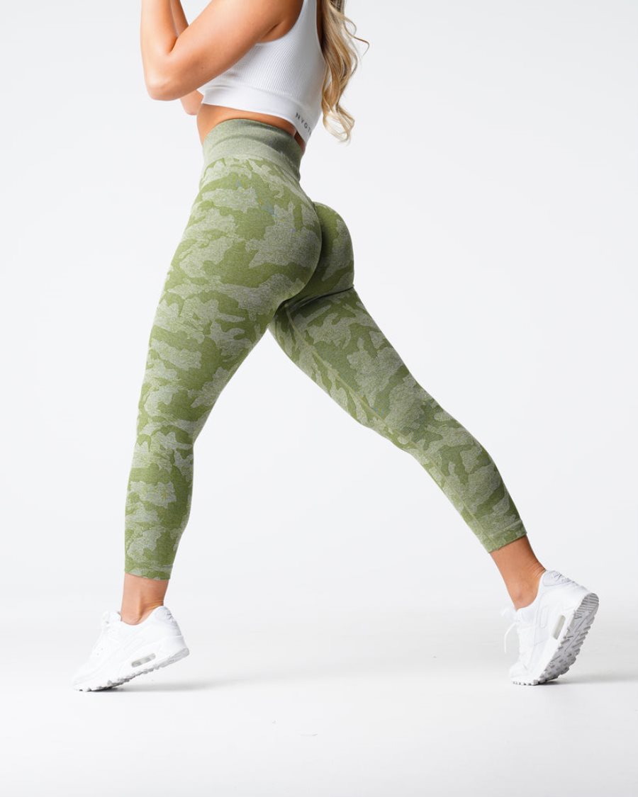 NVGTN Camo Seamless Leggings Damen Grün Österreich | WLncxy77