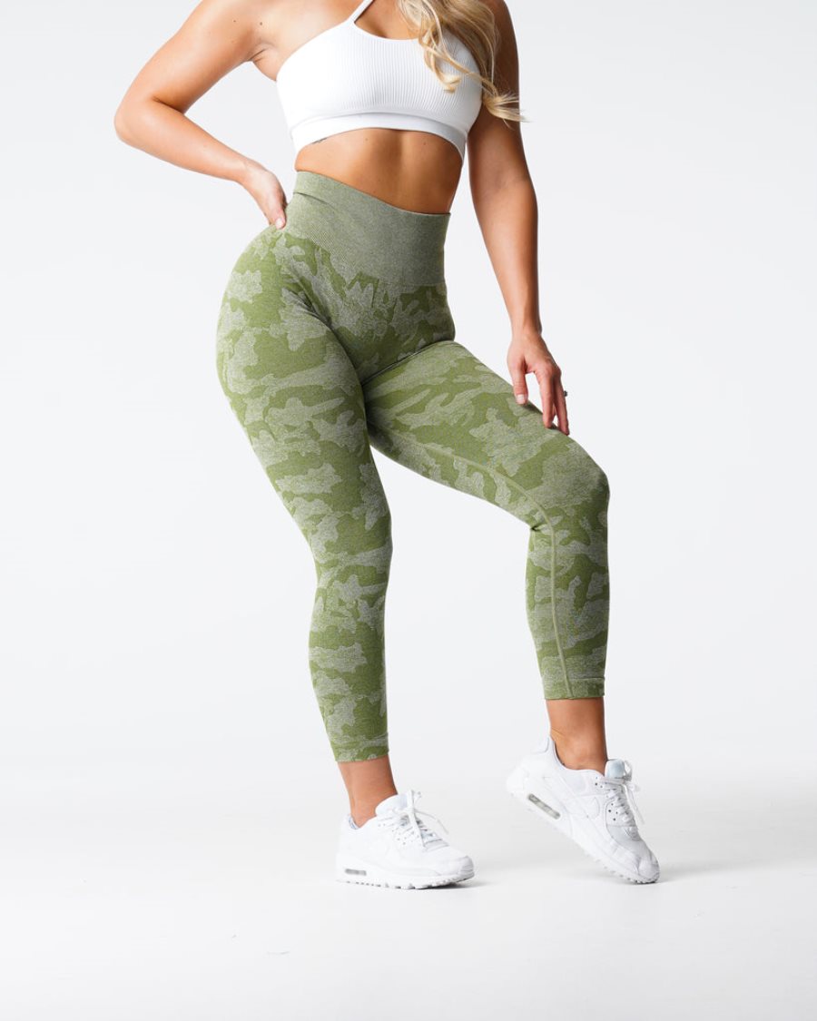 NVGTN Camo Seamless Leggings Damen Grün Österreich | WLncxy77