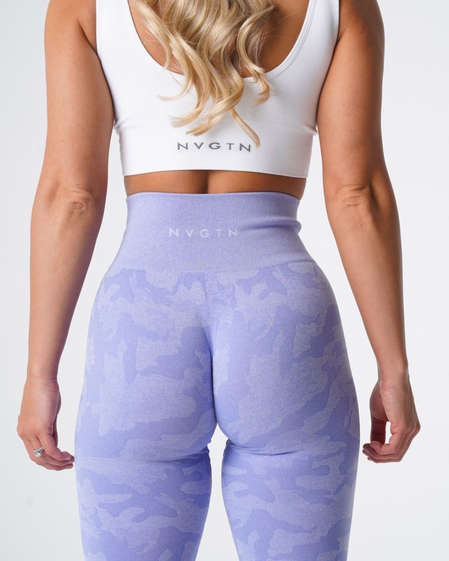 NVGTN Camo Seamless Leggings Damen Helllila Österreich | wrITvtro