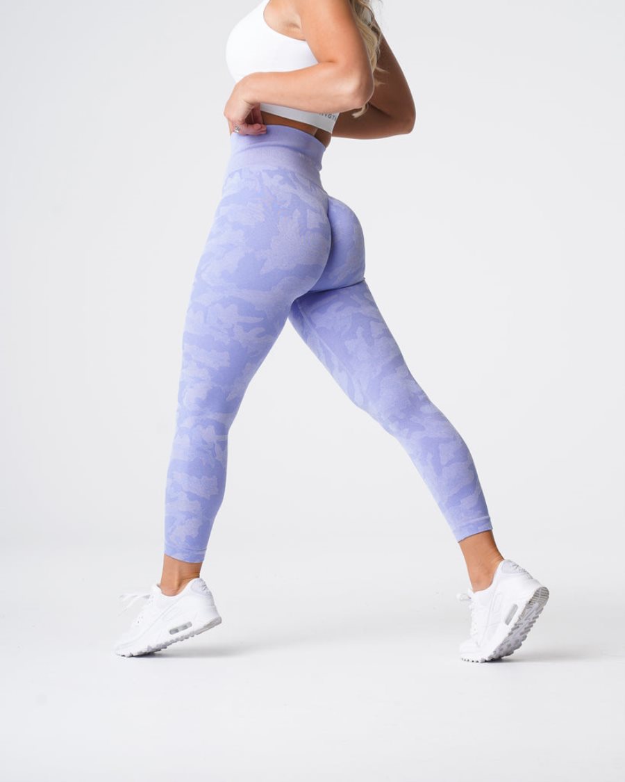 NVGTN Camo Seamless Leggings Damen Helllila Österreich | wrITvtro