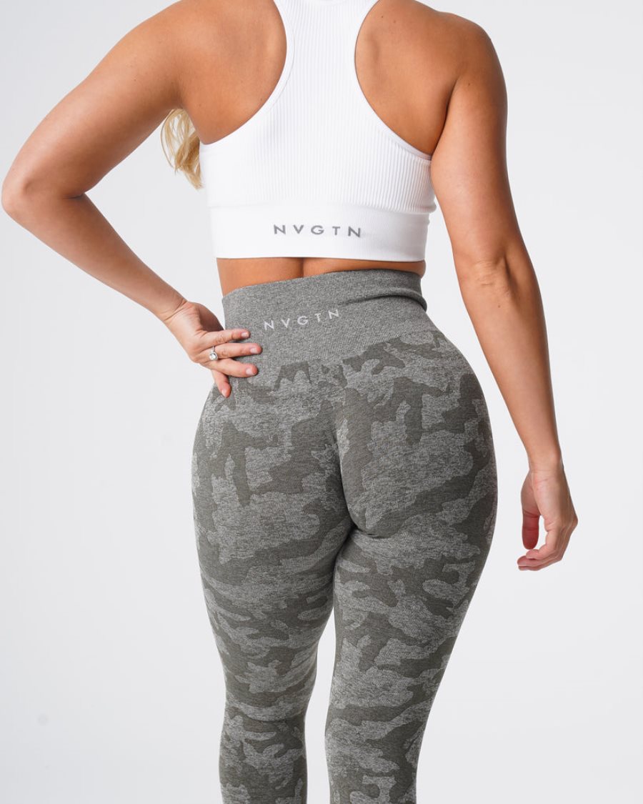 NVGTN Camo Seamless Leggings Damen Khaki Grün Österreich | dYoZXrLJ