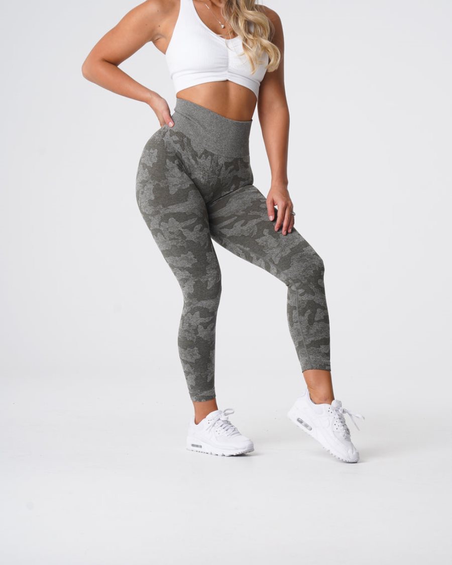 NVGTN Camo Seamless Leggings Damen Khaki Grün Österreich | dYoZXrLJ