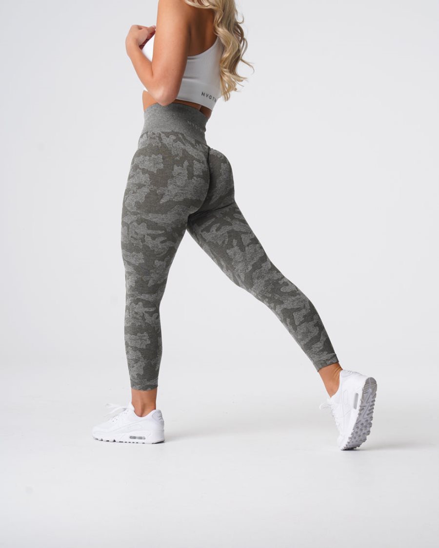 NVGTN Camo Seamless Leggings Damen Khaki Grün Österreich | dYoZXrLJ