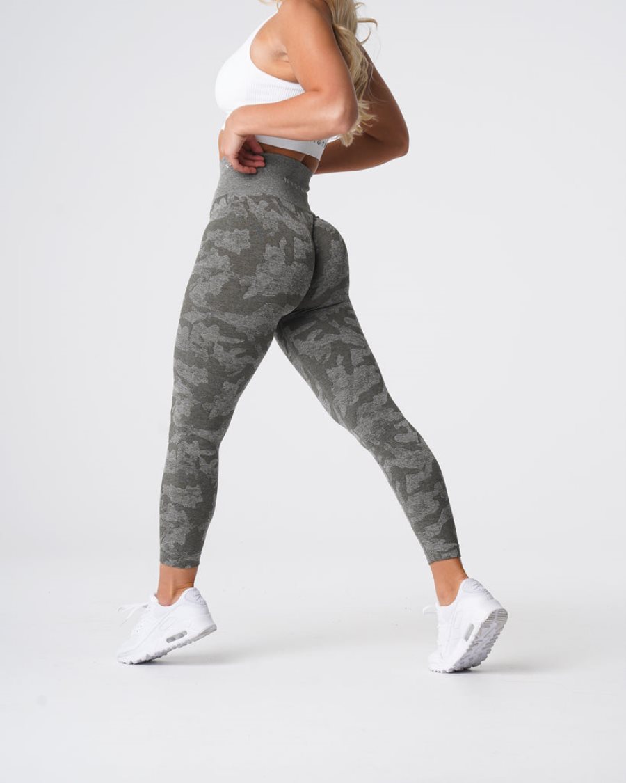 NVGTN Camo Seamless Leggings Damen Khaki Grün Österreich | dYoZXrLJ