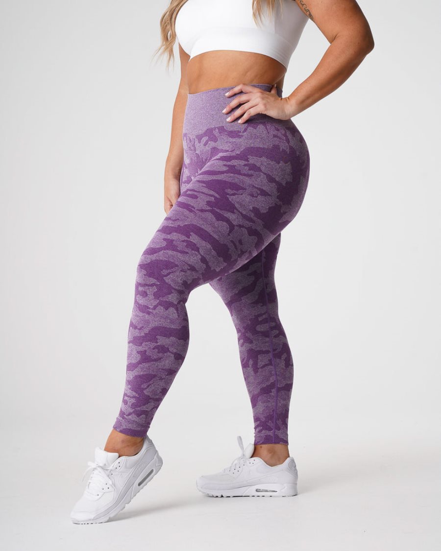 NVGTN Camo Seamless Leggings Damen Lila Österreich | Y5JYj6tF