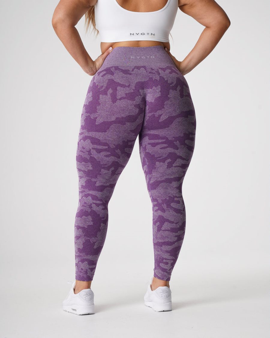 NVGTN Camo Seamless Leggings Damen Lila Österreich | Y5JYj6tF