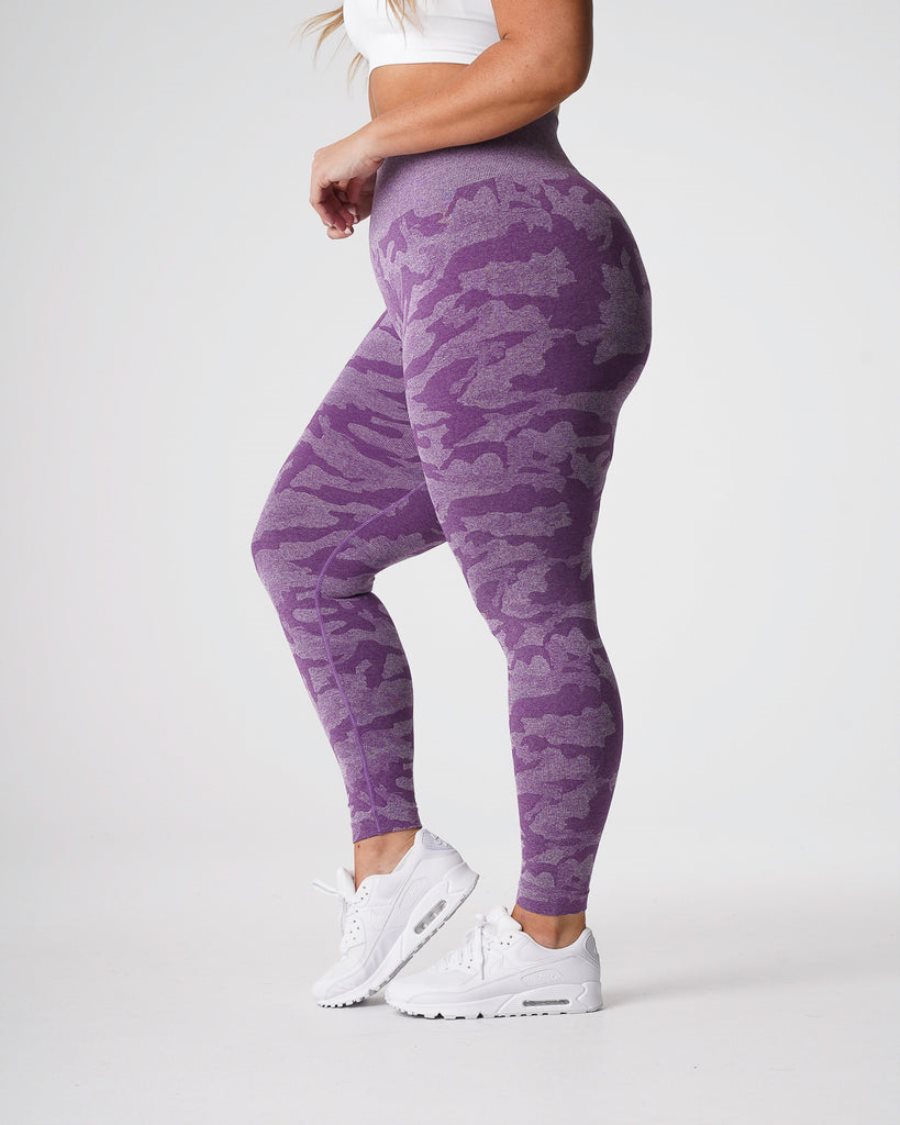 NVGTN Camo Seamless Leggings Damen Lila Österreich | Y5JYj6tF