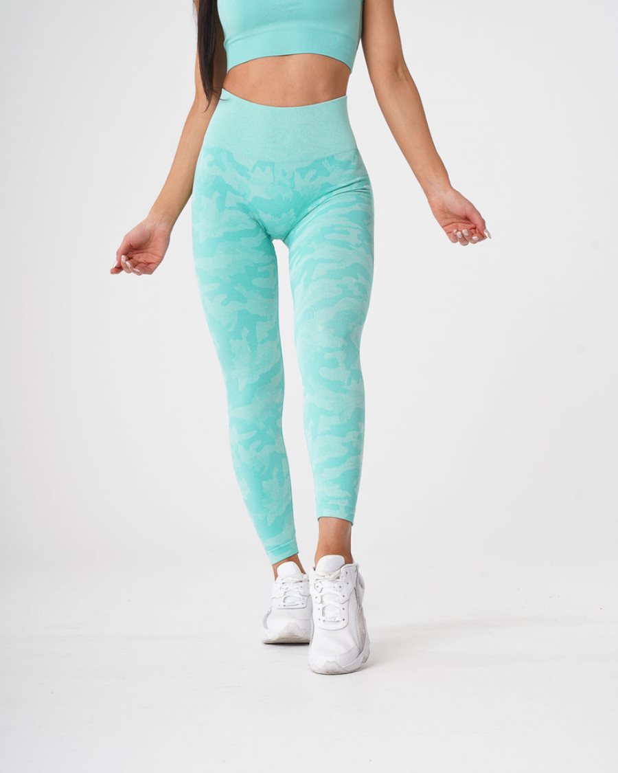 NVGTN Camo Seamless Leggings Damen Mintfarben Österreich | QSlvO44P