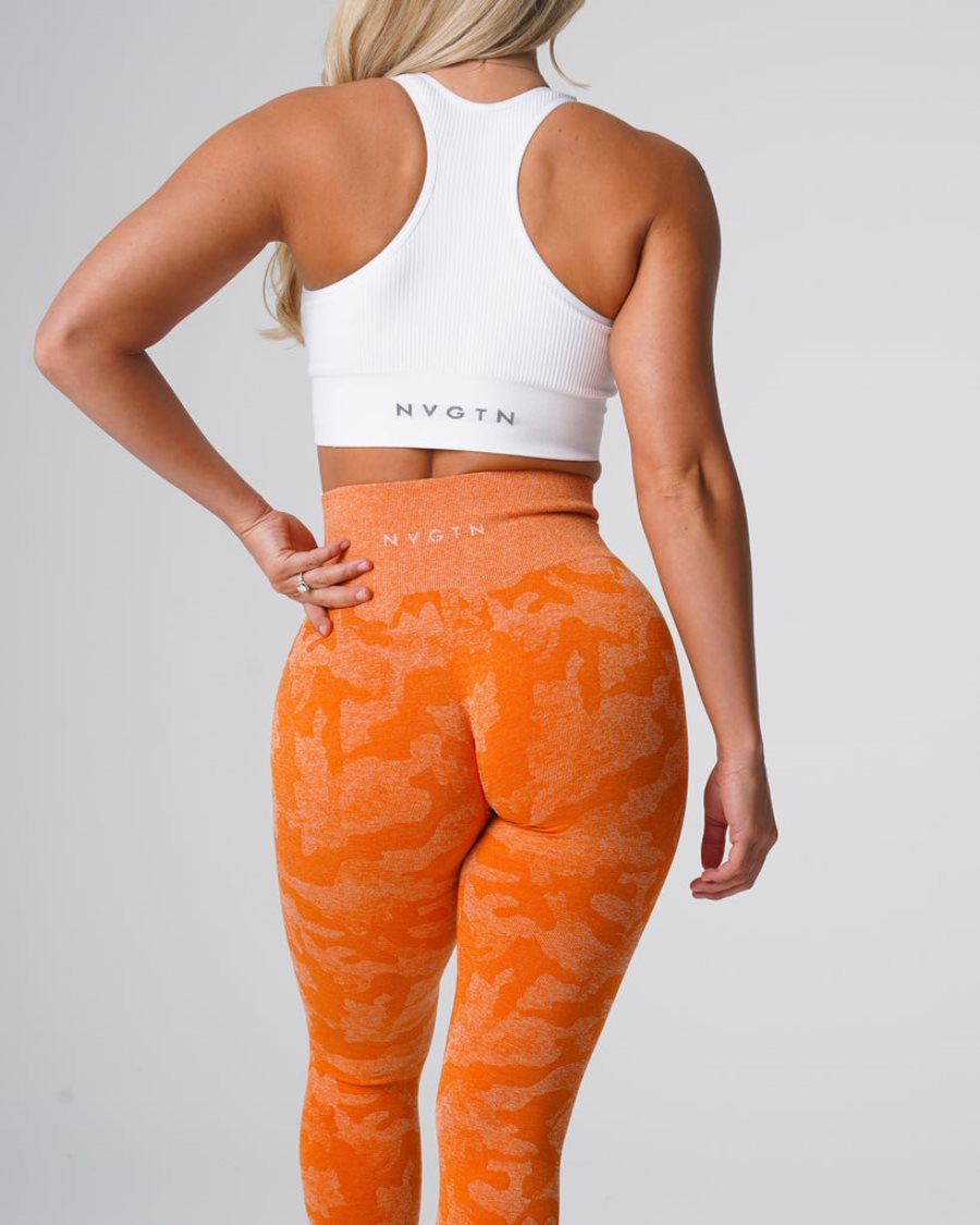 NVGTN Camo Seamless Leggings Damen Orange Österreich | we3wH9pw