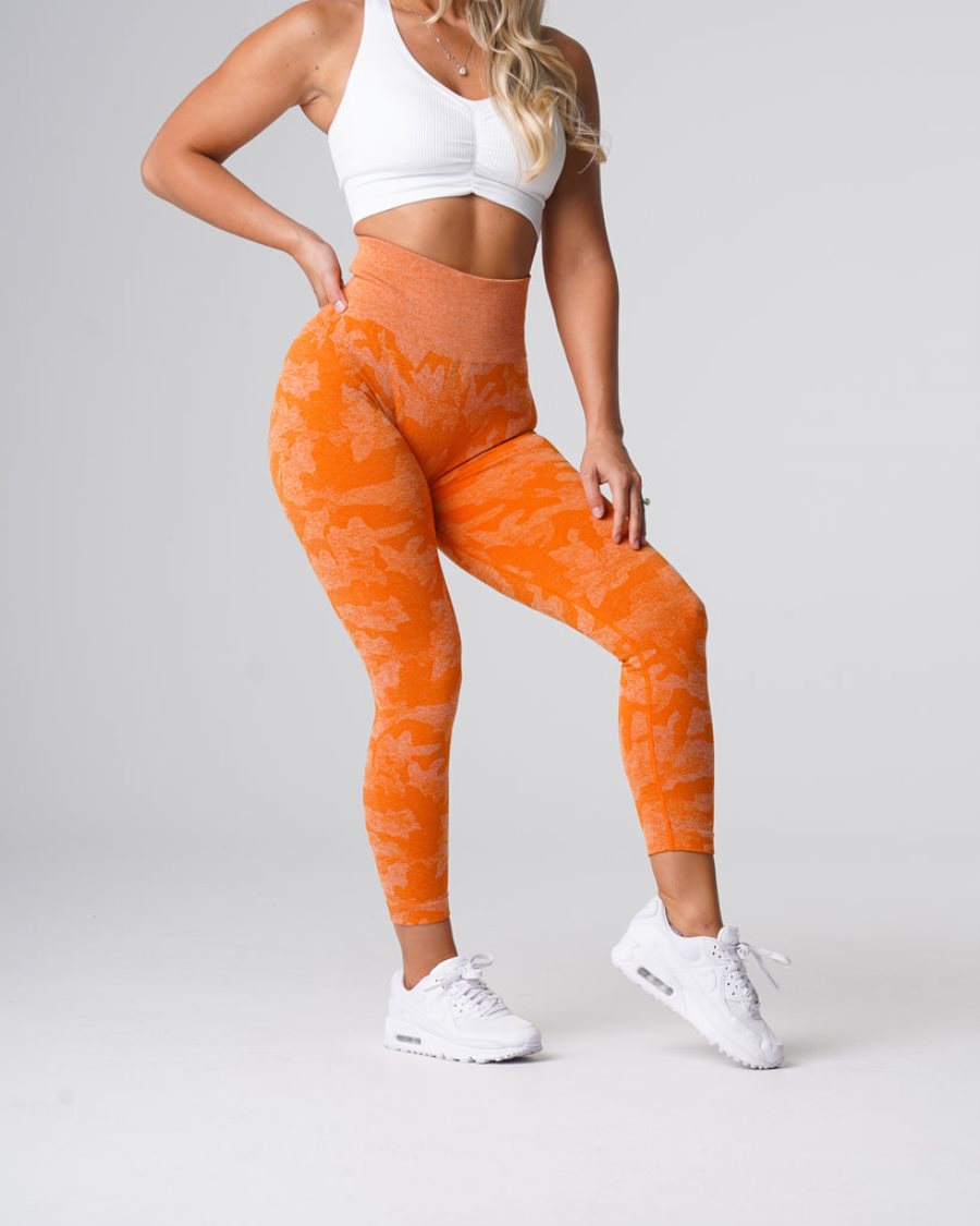 NVGTN Camo Seamless Leggings Damen Orange Österreich | we3wH9pw