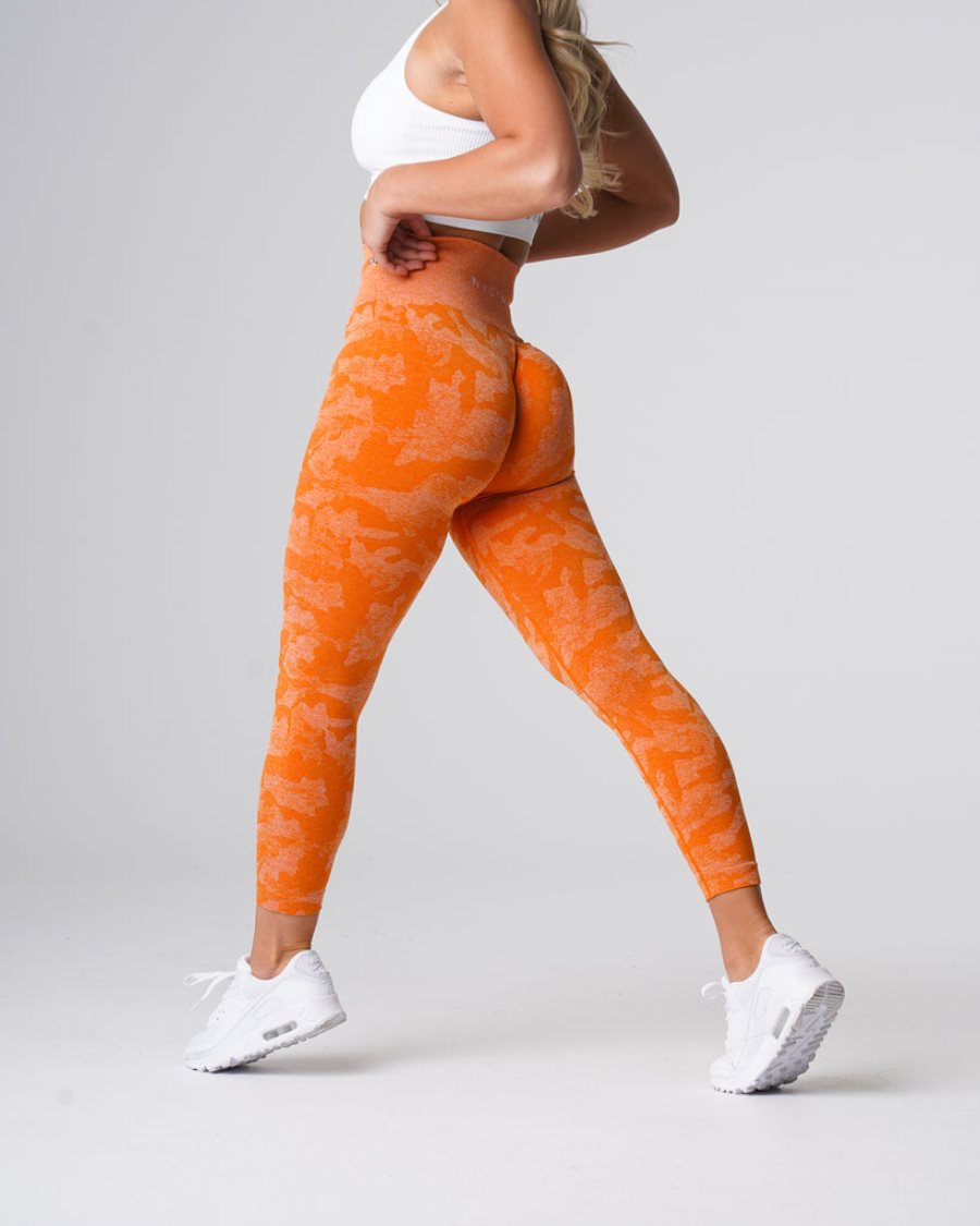 NVGTN Camo Seamless Leggings Damen Orange Österreich | we3wH9pw