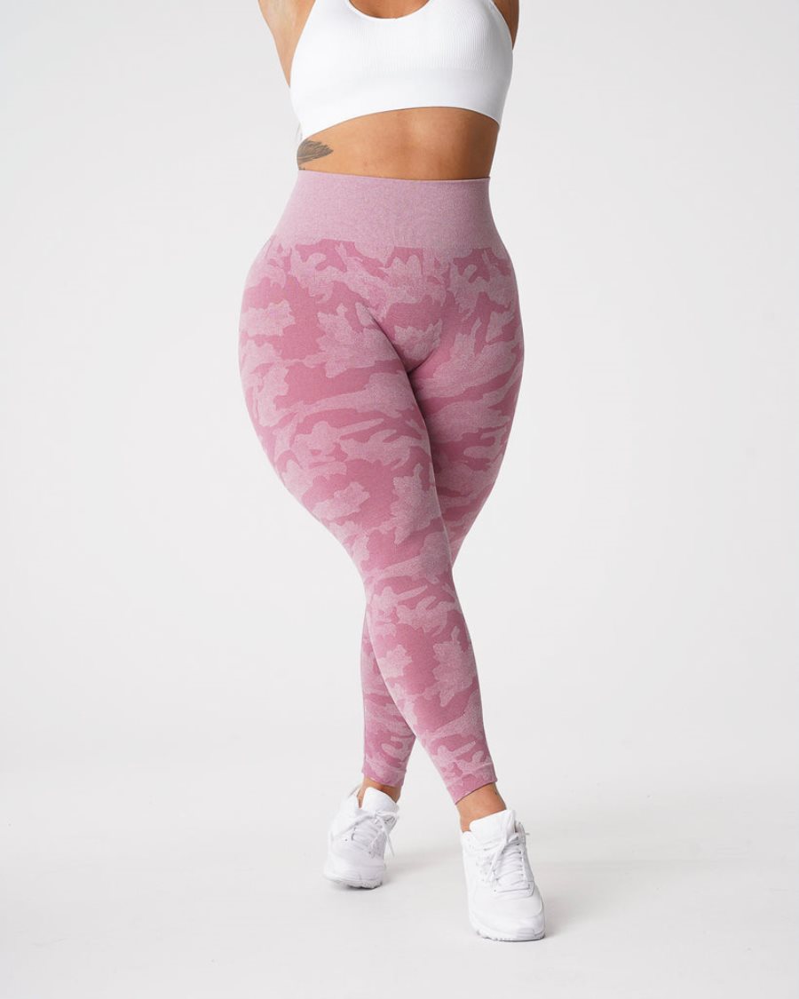 NVGTN Camo Seamless Leggings Damen Rosa Österreich | c0YGnKCL