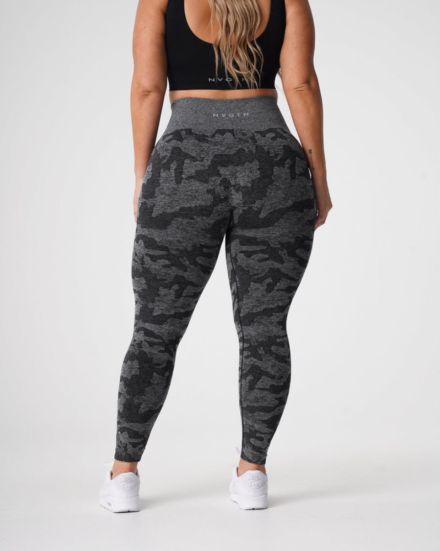 NVGTN Camo Seamless Leggings Damen Schwarz Österreich | HiL99lJ5