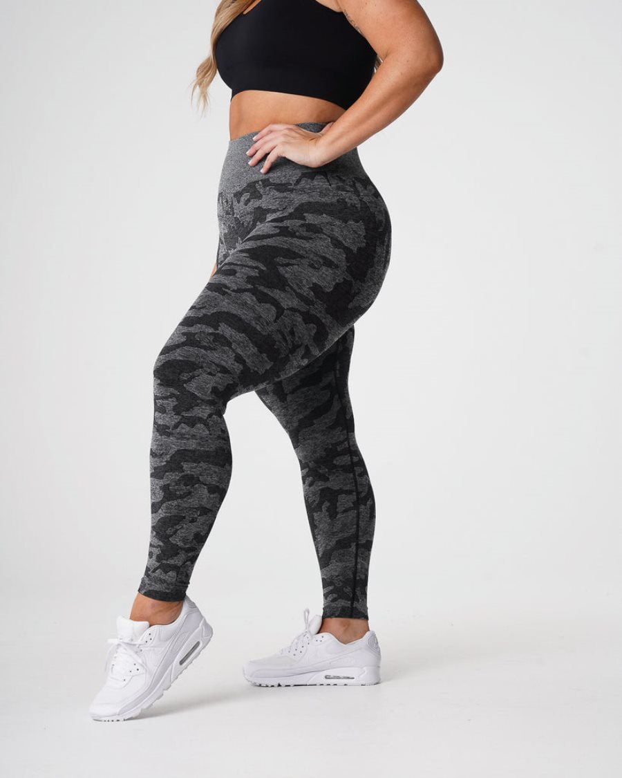 NVGTN Camo Seamless Leggings Damen Schwarz Österreich | HiL99lJ5