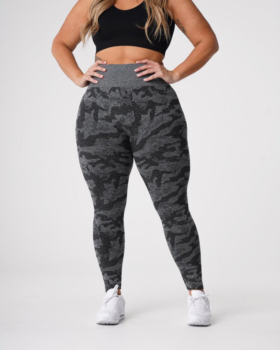 NVGTN Camo Seamless Leggings Damen Schwarz Österreich | HiL99lJ5