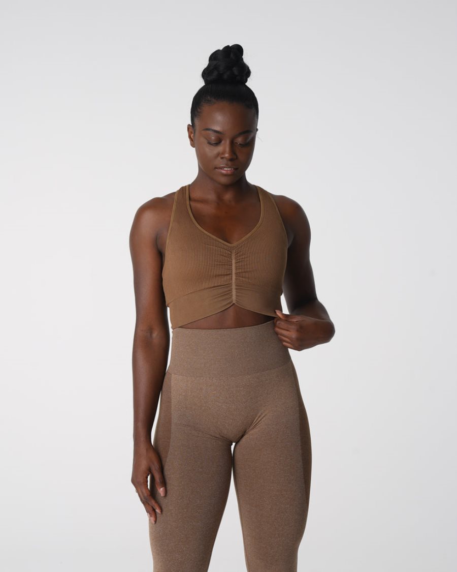 NVGTN Cinched Seamless Sport Bh Damen Braun Österreich | aAD8KwB2