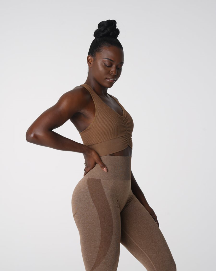 NVGTN Cinched Seamless Sport Bh Damen Braun Österreich | aAD8KwB2