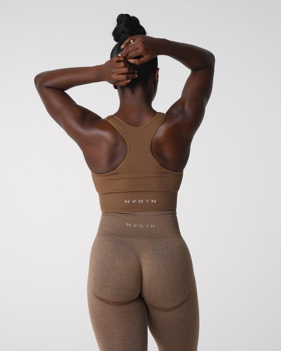 NVGTN Cinched Seamless Sport Bh Damen Braun Österreich | aAD8KwB2