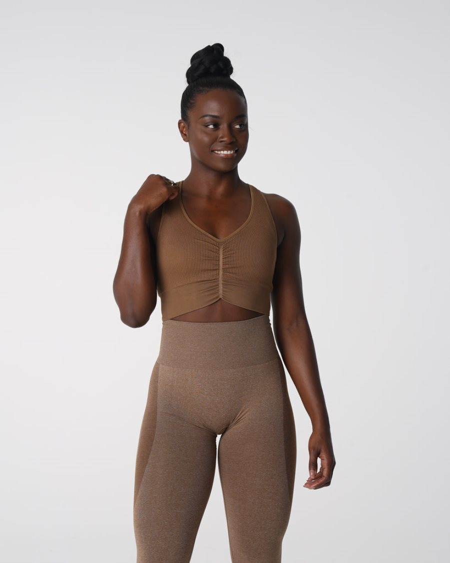 NVGTN Cinched Seamless Sport Bh Damen Braun Österreich | aAD8KwB2