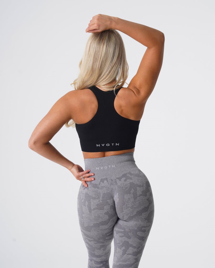 NVGTN Cinched Seamless Sport Bh Damen Schwarz Österreich | S1rOKGgv