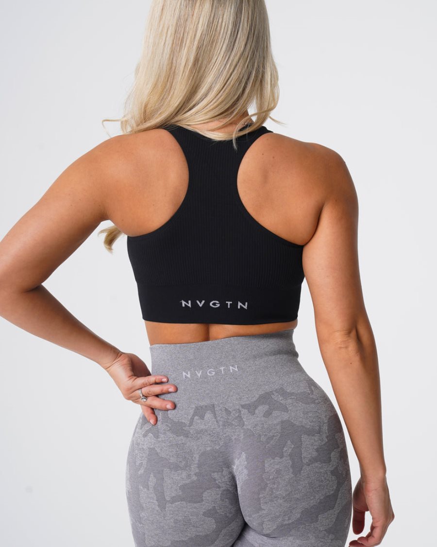 NVGTN Cinched Seamless Sport Bh Damen Schwarz Österreich | S1rOKGgv