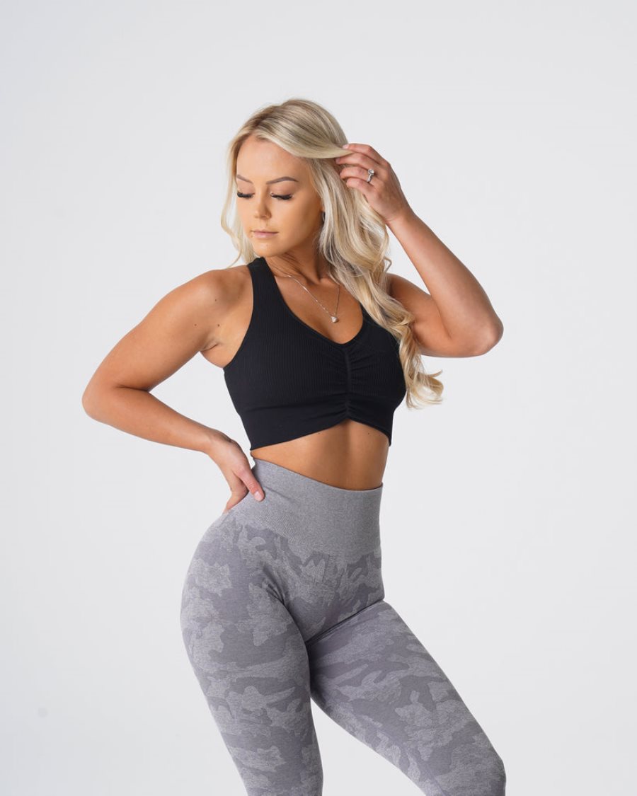 NVGTN Cinched Seamless Sport Bh Damen Schwarz Österreich | S1rOKGgv