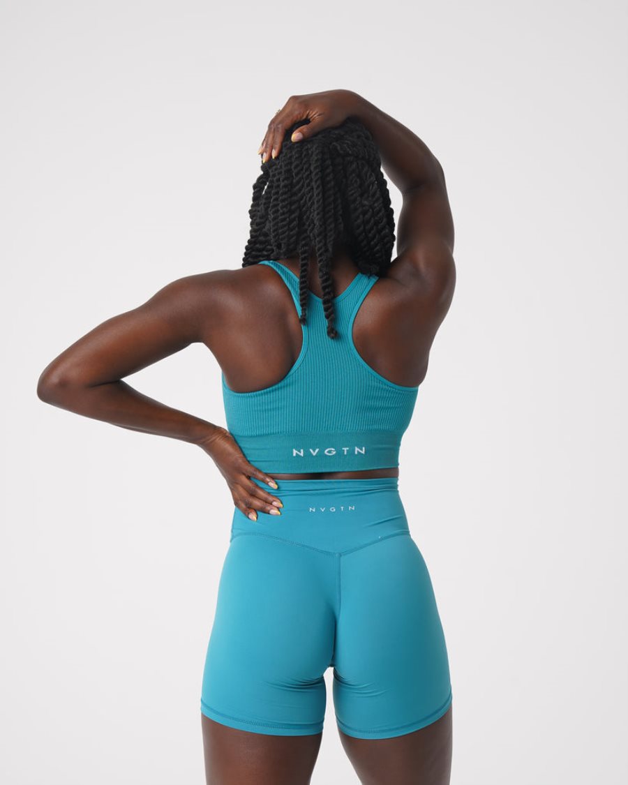 NVGTN Cinched Seamless Sport Bh Damen Türkis Österreich | MwoN1eRG