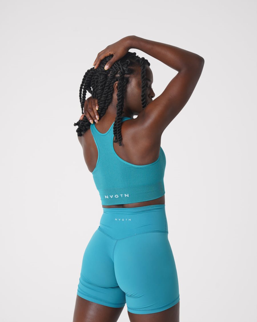 NVGTN Cinched Seamless Sport Bh Damen Türkis Österreich | MwoN1eRG