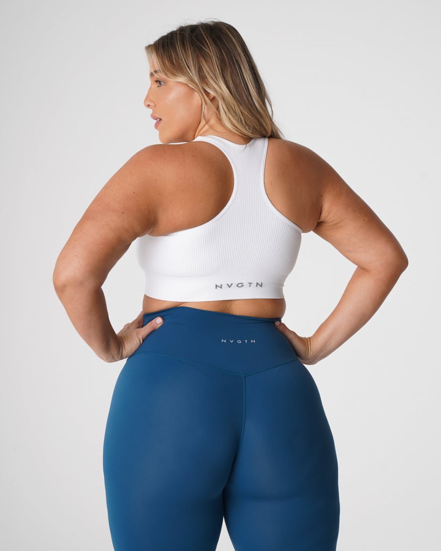 NVGTN Cinched Seamless Sport Bh Damen Weiß Österreich | NQkO71gc