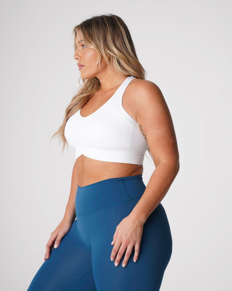 NVGTN Cinched Seamless Sport Bh Damen Weiß Österreich | NQkO71gc