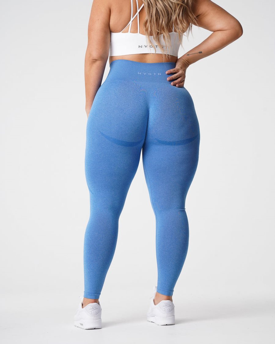 NVGTN Contour Seamless Leggings Damen Blau Österreich | Yw5Kk2e6