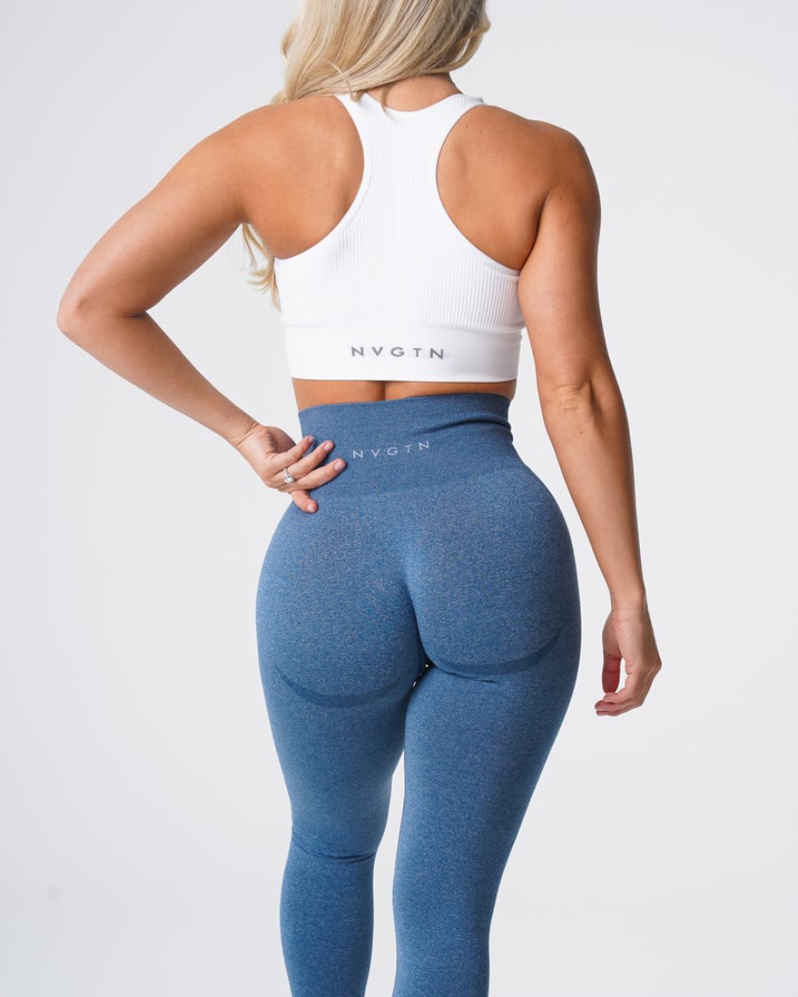 NVGTN Contour Seamless Leggings Damen Blau Österreich | lTmIoDIu