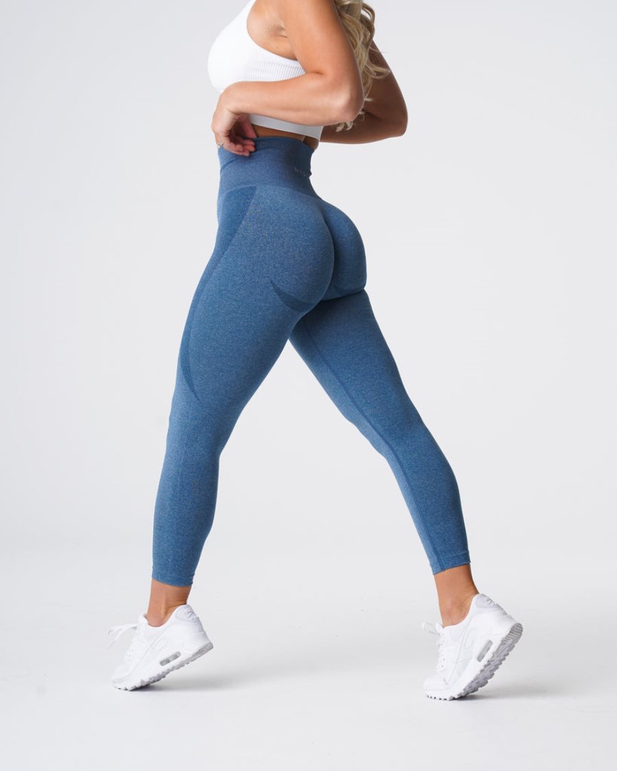 NVGTN Contour Seamless Leggings Damen Blau Österreich | lTmIoDIu