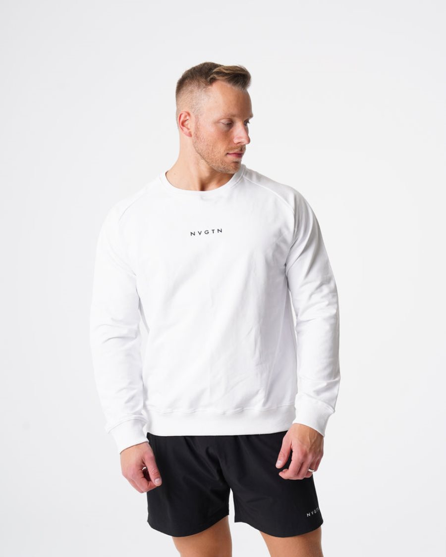 NVGTN Crew Neck Sweatshirts Herren Weiß Österreich | nbRUOM5r