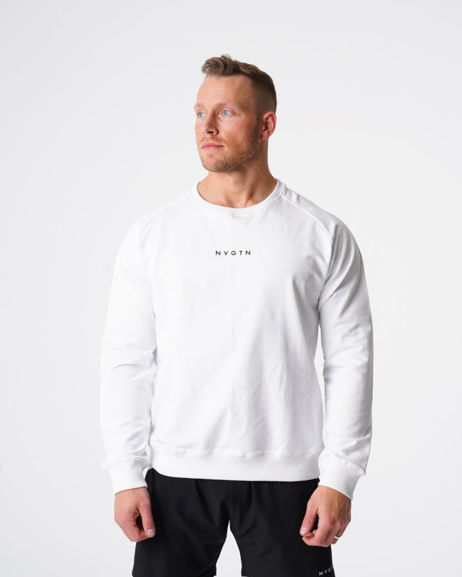 NVGTN Crew Neck Sweatshirts Herren Weiß Österreich | nbRUOM5r