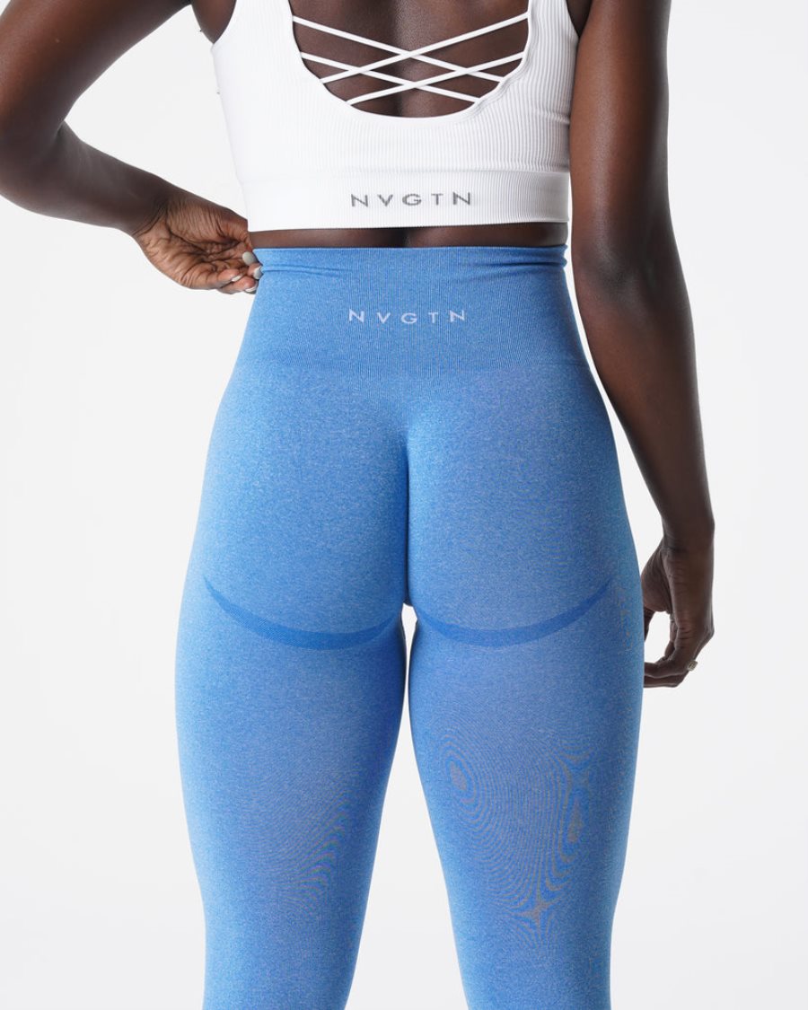 NVGTN Curve Seamless Leggings Damen Blau Österreich | 4txWUiwB