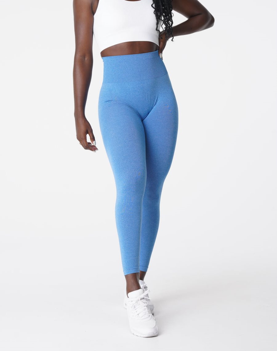 NVGTN Curve Seamless Leggings Damen Blau Österreich | 4txWUiwB