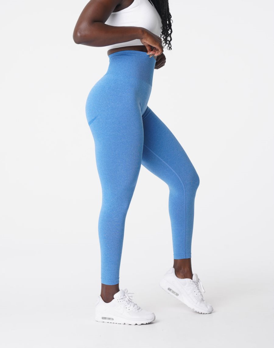 NVGTN Curve Seamless Leggings Damen Blau Österreich | 4txWUiwB