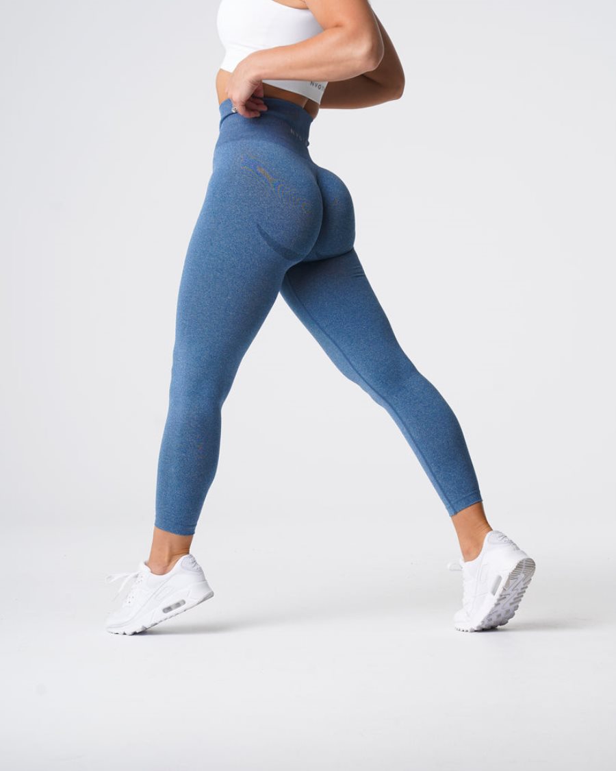 NVGTN Curve Seamless Leggings Damen Blau Österreich | A371gwSK